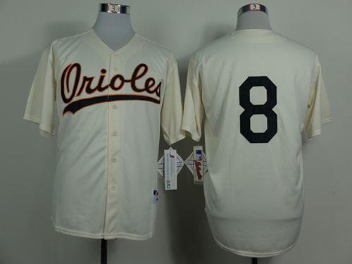 Orioles #8 Cal Ripken Cream 1954 Turn Back The Clock Stitched MLB Jersey - Click Image to Close